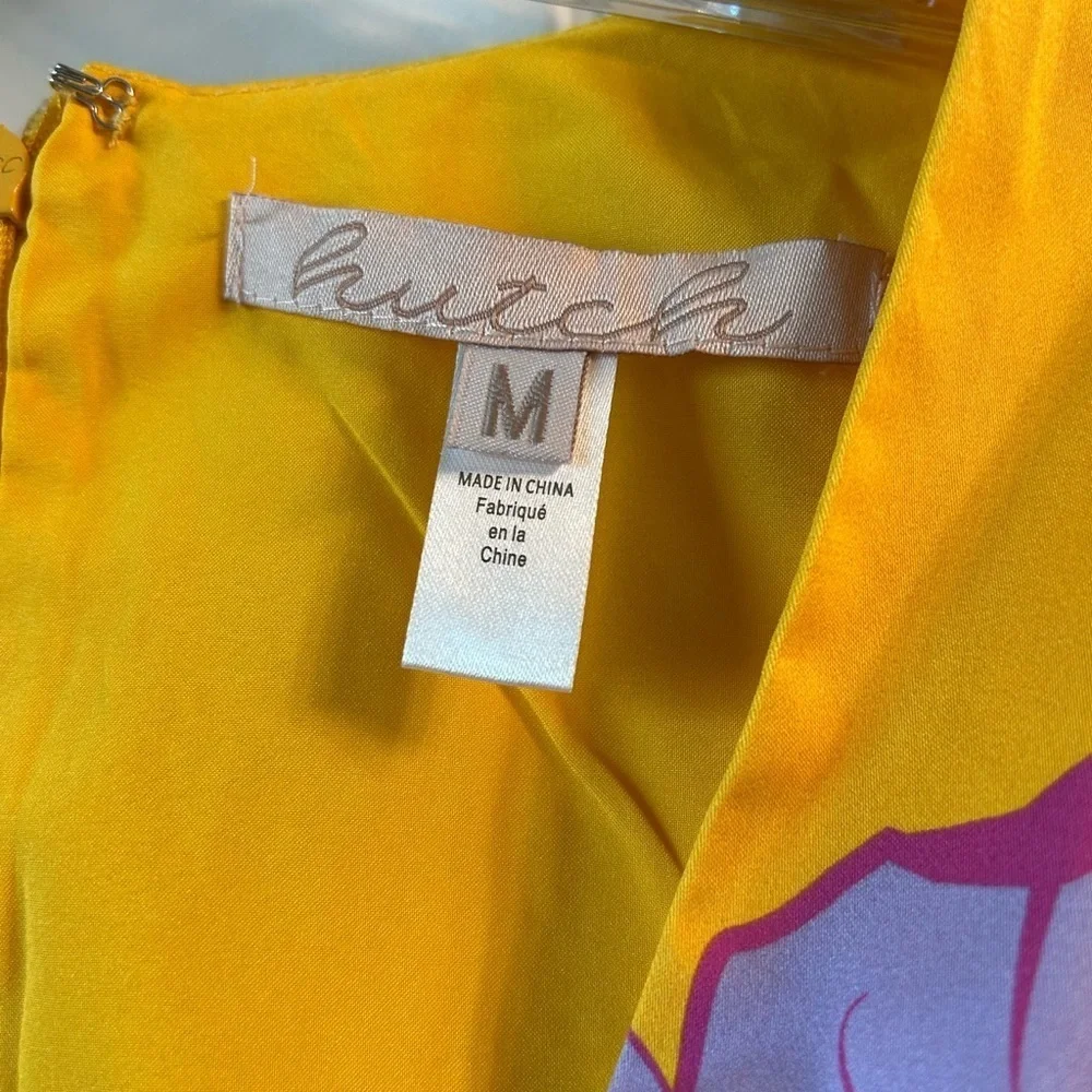 Anthropologie Hutch Yellow Floral Jumpsuit with Purple Accents - Picture 9 of 9